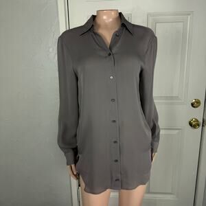 Jarbo Womens Blouse 0 2-4 Silk Long sleeve Button Collared Designer FF16